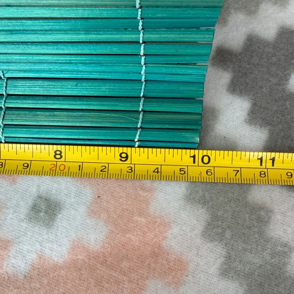 Teal Bamboo Clutch with Wooden Handle - Picture 8 of 13